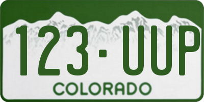 CO license plate 123UUP