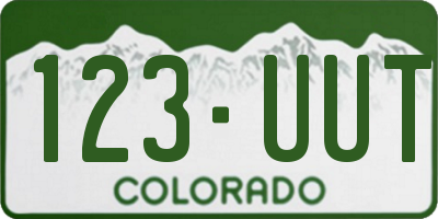 CO license plate 123UUT
