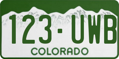 CO license plate 123UWB