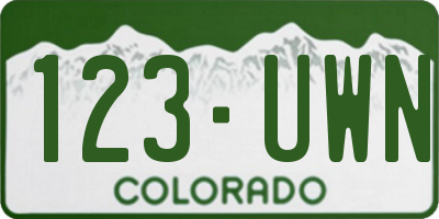 CO license plate 123UWN
