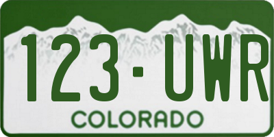 CO license plate 123UWR