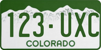 CO license plate 123UXC