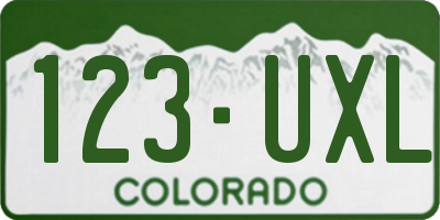 CO license plate 123UXL