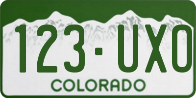 CO license plate 123UXO