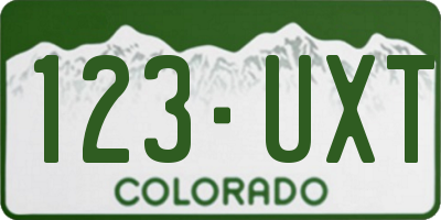 CO license plate 123UXT