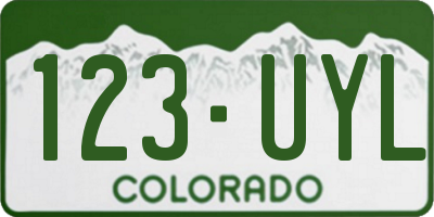 CO license plate 123UYL