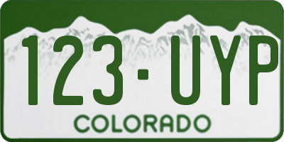CO license plate 123UYP