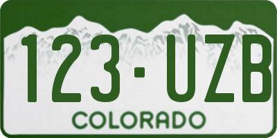 CO license plate 123UZB