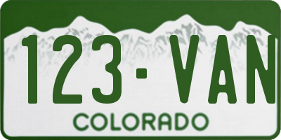 CO license plate 123VAN