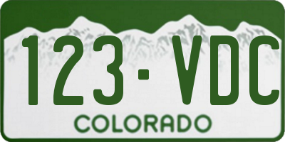 CO license plate 123VDC