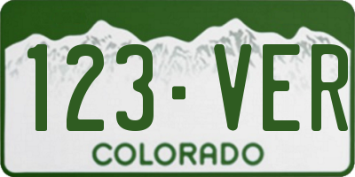 CO license plate 123VER