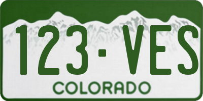 CO license plate 123VES