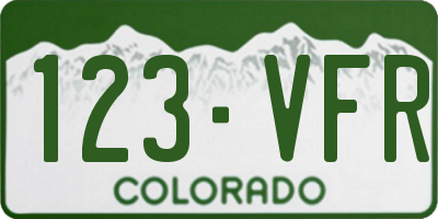 CO license plate 123VFR