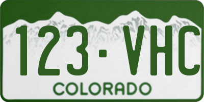 CO license plate 123VHC