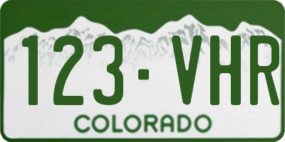 CO license plate 123VHR