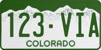 CO license plate 123VIA