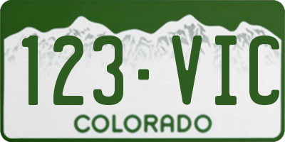 CO license plate 123VIC