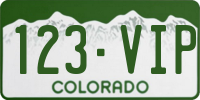 CO license plate 123VIP