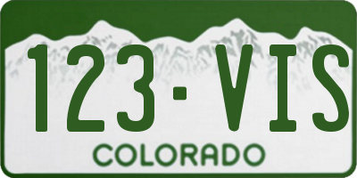 CO license plate 123VIS