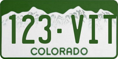 CO license plate 123VIT