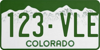 CO license plate 123VLE