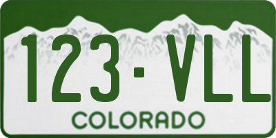 CO license plate 123VLL