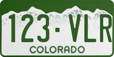CO license plate 123VLR
