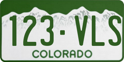 CO license plate 123VLS