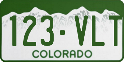 CO license plate 123VLT