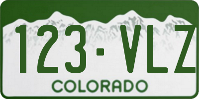CO license plate 123VLZ