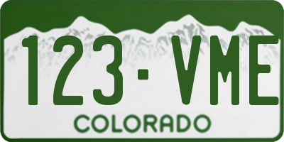CO license plate 123VME