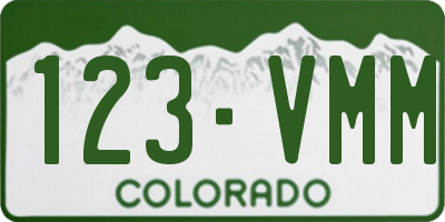 CO license plate 123VMM