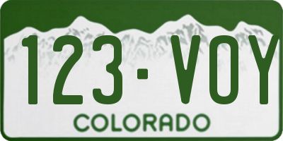 CO license plate 123VOY