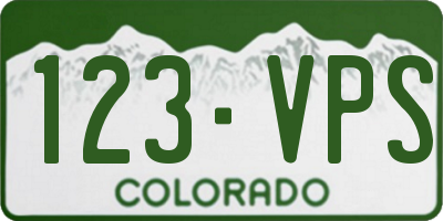 CO license plate 123VPS
