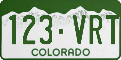 CO license plate 123VRT