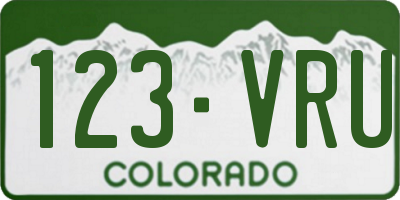 CO license plate 123VRU