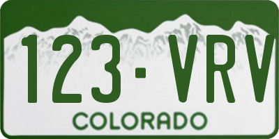 CO license plate 123VRV