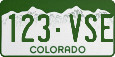 CO license plate 123VSE