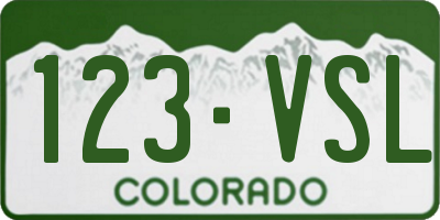 CO license plate 123VSL