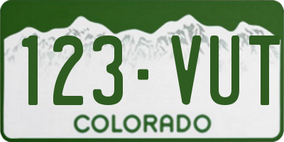 CO license plate 123VUT