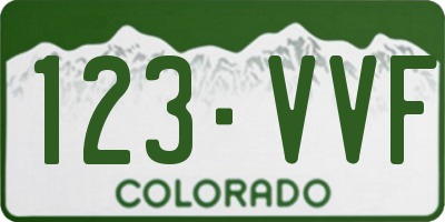 CO license plate 123VVF