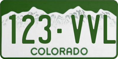 CO license plate 123VVL