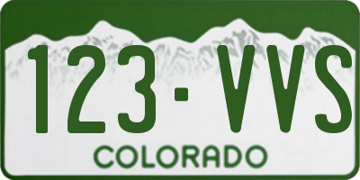 CO license plate 123VVS