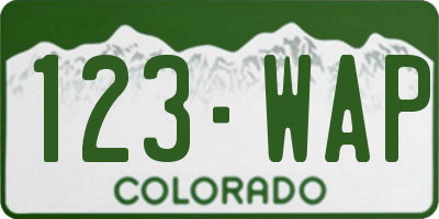 CO license plate 123WAP