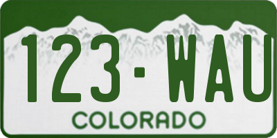 CO license plate 123WAU