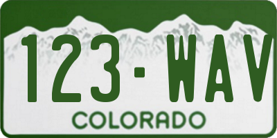 CO license plate 123WAV