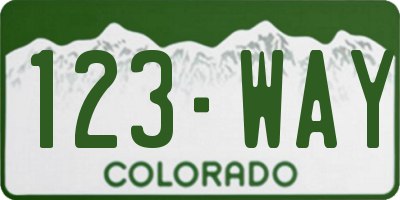 CO license plate 123WAY