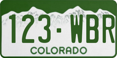 CO license plate 123WBR