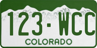 CO license plate 123WCC
