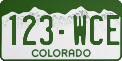 CO license plate 123WCE